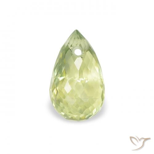 0.65ct Natural Verde amarillo Zafiro, Corte Briolette, VS