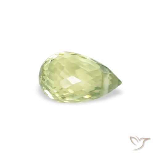 Zafiro Verde amarillo natural de 0.65 ct, Corte Briolette, VS
