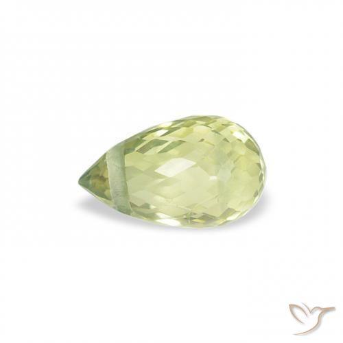 Zafiro Verde amarillo natural de 0.65 ct, Corte Briolette, VS