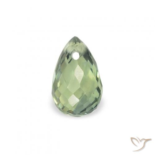 0.49ct Natural Verde azulado Zafiro, Corte Briolette, VS