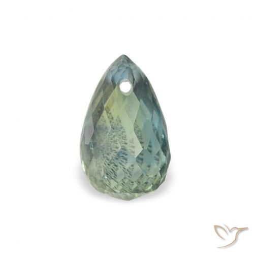 0.66ct Natural Azul verdoso Zafiro, Corte Briolette, VS