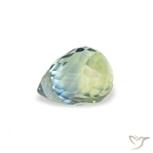 Zafiro Cerceta natural de 0.73 ct, Corte Briolette, VS