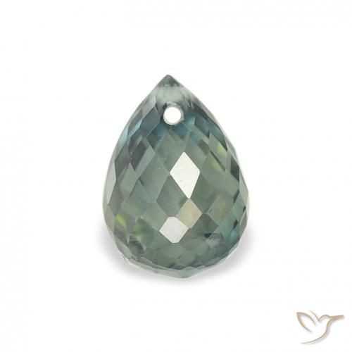 1.20ct Natural Verde azul medio Zafiro, Corte Briolette, VS