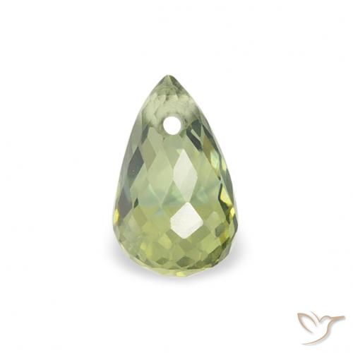 0.39ct Natural Verde cálido Zafiro, Corte Briolette, VS