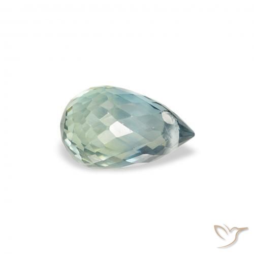 Zafiro Cerceta natural de 0.90 ct, Corte Briolette, VS
