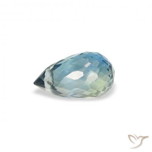 Zafiro Cerceta natural de 0.90 ct, Corte Briolette, VS