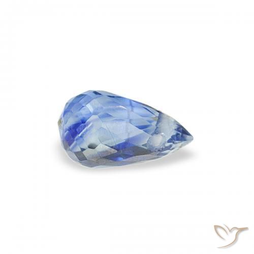 Zafiro Azul claro natural de 0.34 ct, Corte Briolette, VS