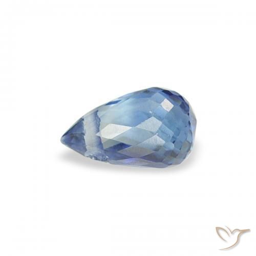 Zafiro Azul claro natural de 0.34 ct, Corte Briolette, VS