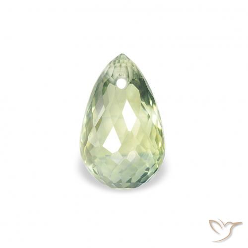 0.84ct Natural Verde salvia muy claro Zafiro, Corte Briolette, VS