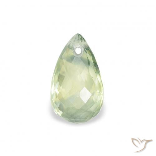 0.81ct Natural Verde muy claro Zafiro, Corte Briolette, VS