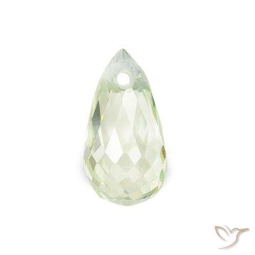 0.71ct Natural Verde muy claro Zafiro, Corte Briolette, VS