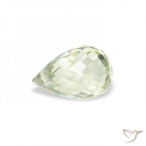 Zafiro Verde muy claro natural de 0.76 ct, Corte Briolette, VS