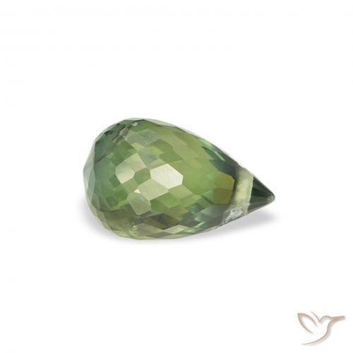 Zafiro Verde bosque natural de 1.02 ct, Corte Briolette, VS