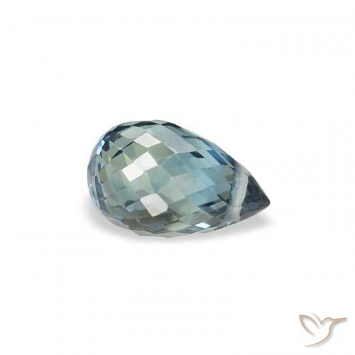 Zafiro Cerceta natural de 0.83 ct, Corte Briolette, VS