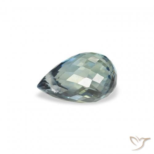 Zafiro Cerceta natural de 0.83 ct, Corte Briolette, VS