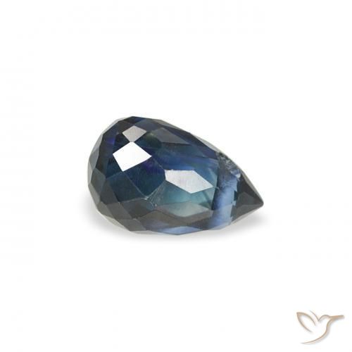 Zafiro Azul noche natural de 0.47 ct, Corte Briolette, VS