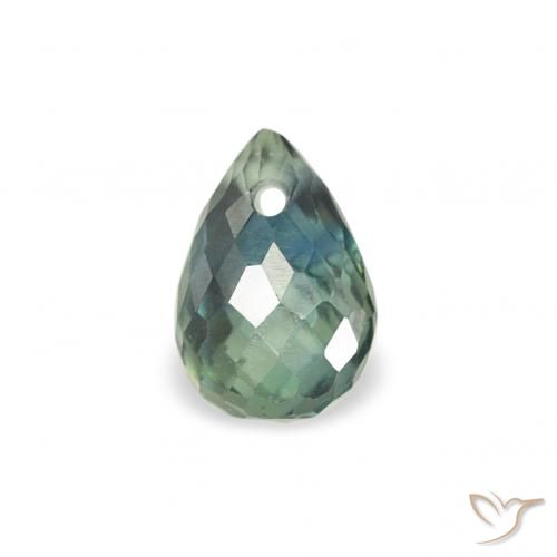 0.49ct Natural Verde azul medio Zafiro, Corte Briolette, VS
