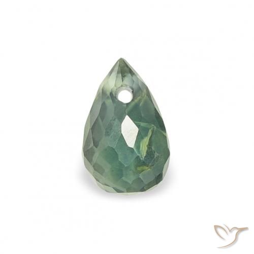 0.38ct Natural Verde medio Zafiro, Corte Briolette, VS