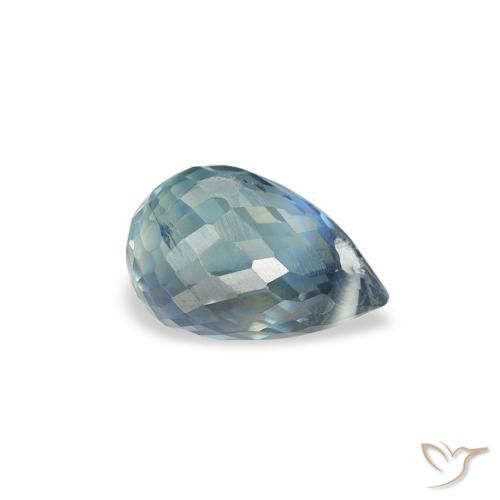 Zafiro Cerceta natural de 0.86 ct, Corte Briolette, VS