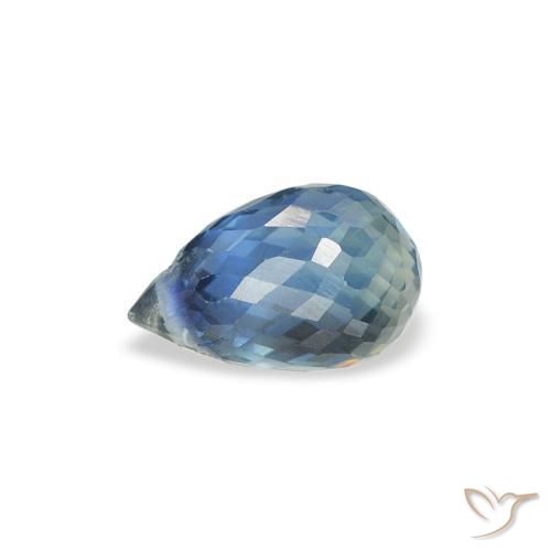 Zafiro Cerceta natural de 0.86 ct, Corte Briolette, VS