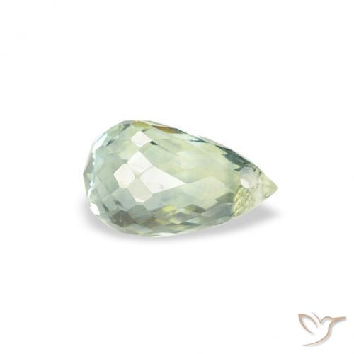 Zafiro Verde claro natural de 0.68 ct, Corte Briolette, VS