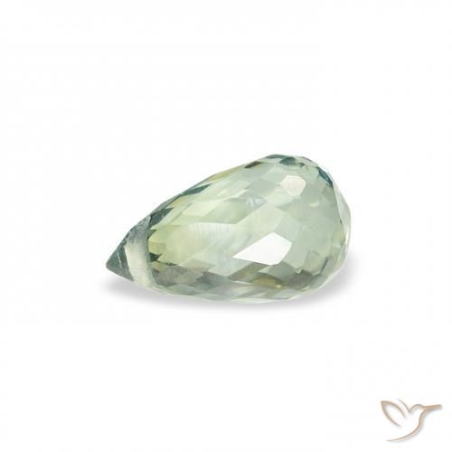 Zafiro Verde claro natural de 0.68 ct, Corte Briolette, VS