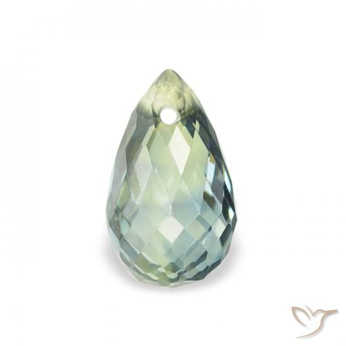 0.75ct Natural Verde bosque claro Zafiro, Corte Briolette, VS
