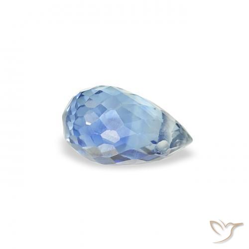 Zafiro Azul claro natural de 0.48 ct, Corte Briolette, VS