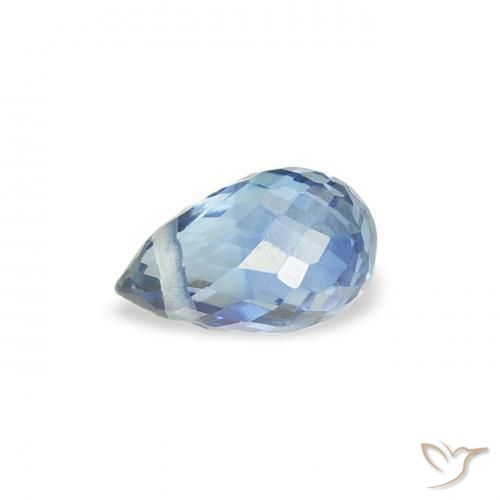 Zafiro Azul claro natural de 0.48 ct, Corte Briolette, VS