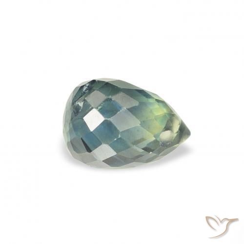 Zafiro Verde-azul natural de 1.00 ct, Corte Briolette, VS