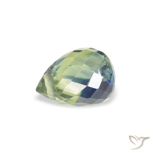 Zafiro Verde-azul natural de 1.00 ct, Corte Briolette, VS