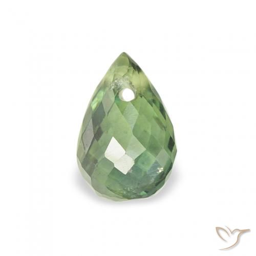 0.71ct Natural Verde oscuro Zafiro, Corte Briolette, VS
