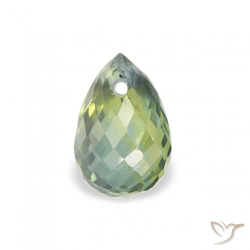 0.67ct Natural Verde claro Zafiro, Corte Briolette, VS