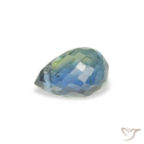 Zafiro Verde claro natural de 0.67 ct, Corte Briolette, VS