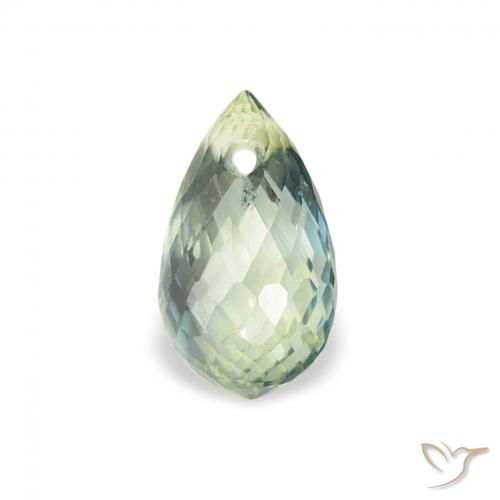 0.80ct Natural Verde pera claro Zafiro, Corte Briolette, VS