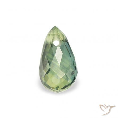 0.42ct Natural Verde claro Zafiro, Corte Briolette, VS