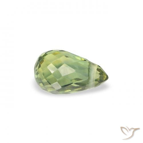 Zafiro Verde claro natural de 0.42 ct, Corte Briolette, VS