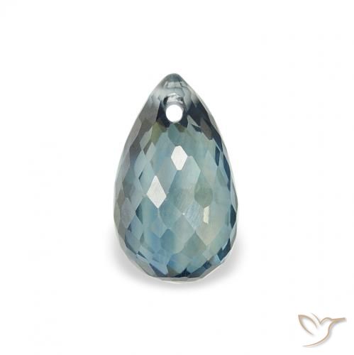 0.85ct Natural Verde-azul claro Zafiro, Corte Briolette, VS