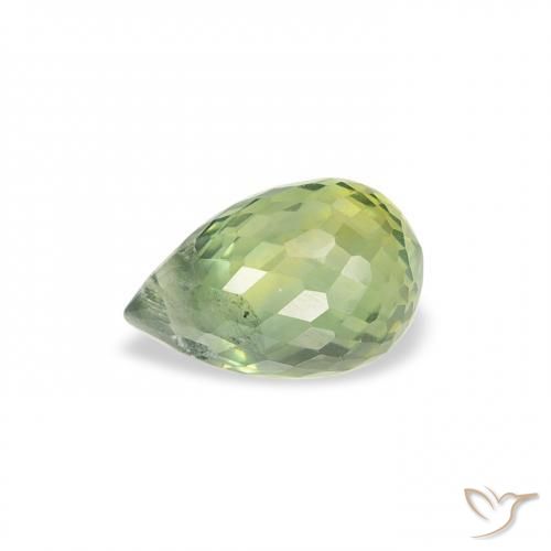 Zafiro Verde claro natural de 0.81 ct, Corte Briolette, VS