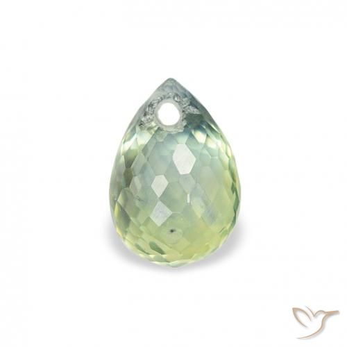 0.91ct Natural Verde claro Zafiro, Corte Briolette, VS