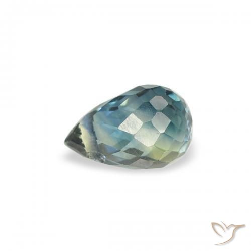 Zafiro Cerceta natural de 0.38 ct, Corte Briolette, VS