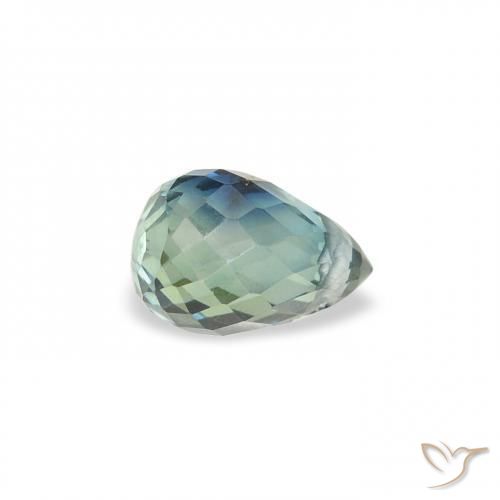 Zafiro Cerceta natural de 0.61 ct, Corte Briolette, VS-SI