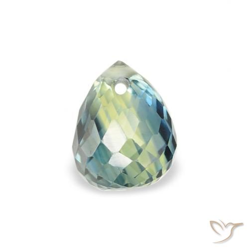 Zafiro Cerceta natural de 0.71 ct, Corte Briolette, VS