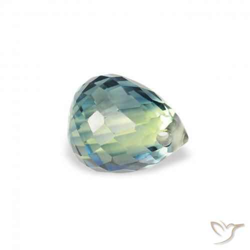 Zafiro Cerceta natural de 0.71 ct, Corte Briolette, VS