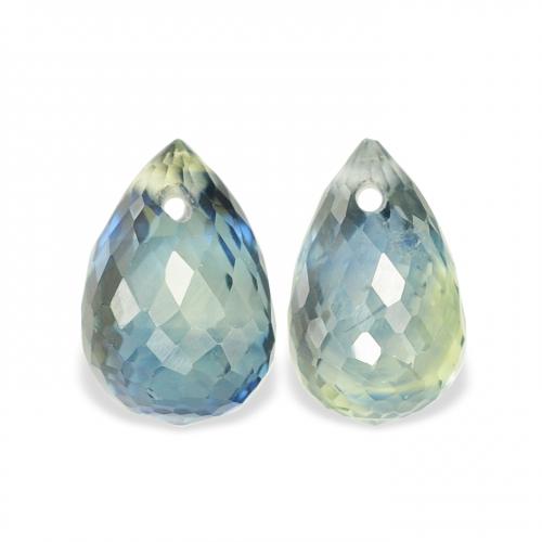 Gemas de Zafiro Cerceta natural de 1.48 ct, Corte Briolette, VVS-VS