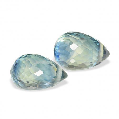 Gemas de Zafiro Cerceta natural de 1.48 ct, Corte Briolette, VVS-VS
