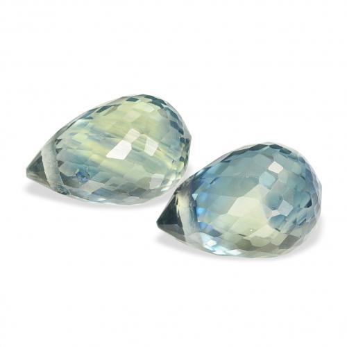 Gemas de Zafiro Cerceta natural de 1.48 ct, Corte Briolette, VVS-VS