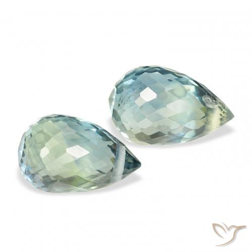 Gemas de Zafiro Cerceta natural de 1.42 ct, Corte Briolette, VS