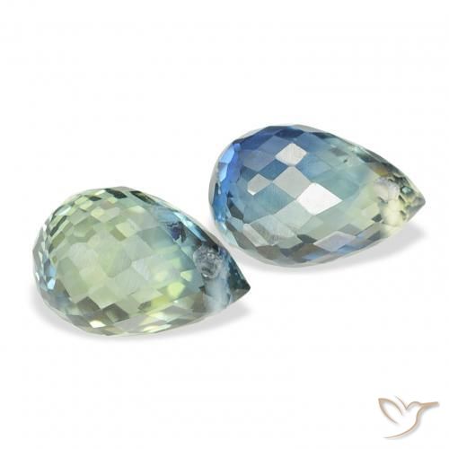 Gemas de Zafiro Cerceta natural de 1.49 ct, Corte Briolette, VVS-VS