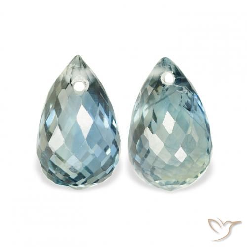 Gemas de Zafiro Cerceta natural de 1.42 ct, Corte Briolette, VVS-VS